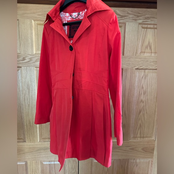 Guess Women's Vibrant Red Trench Coat - Picture 1 of 7